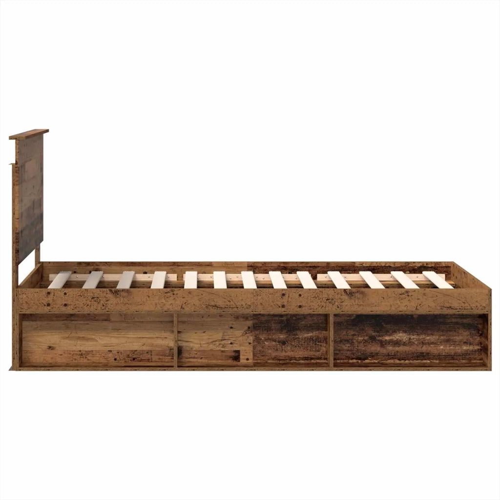 Struttura del letto-Giroletto Legno vecchio 75 x 190 cm Pino massello 596340