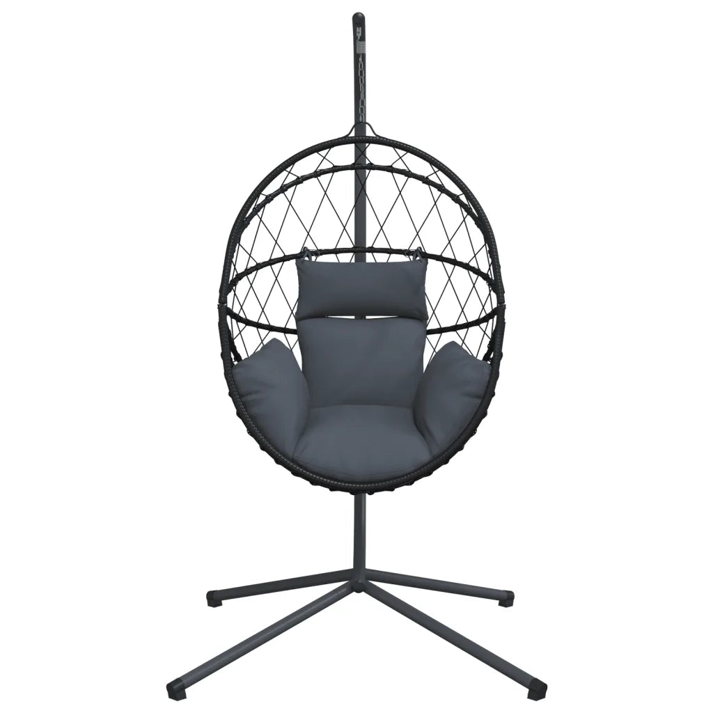Sedia a Uovo Sospesa con Supporto Antracite Polyrattan/Acciaio 4007402