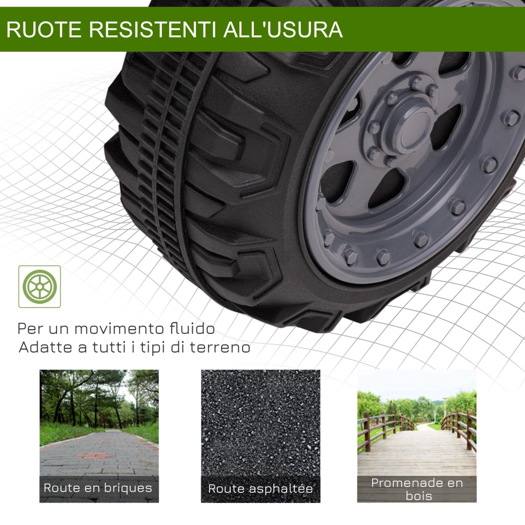 EasyComfort Quad Elettrico per Bambini 18-36 Mesi con Batteria Ricaricabile 6V e Fari, in Metallo e PP, 66x44x42 cm, Verde