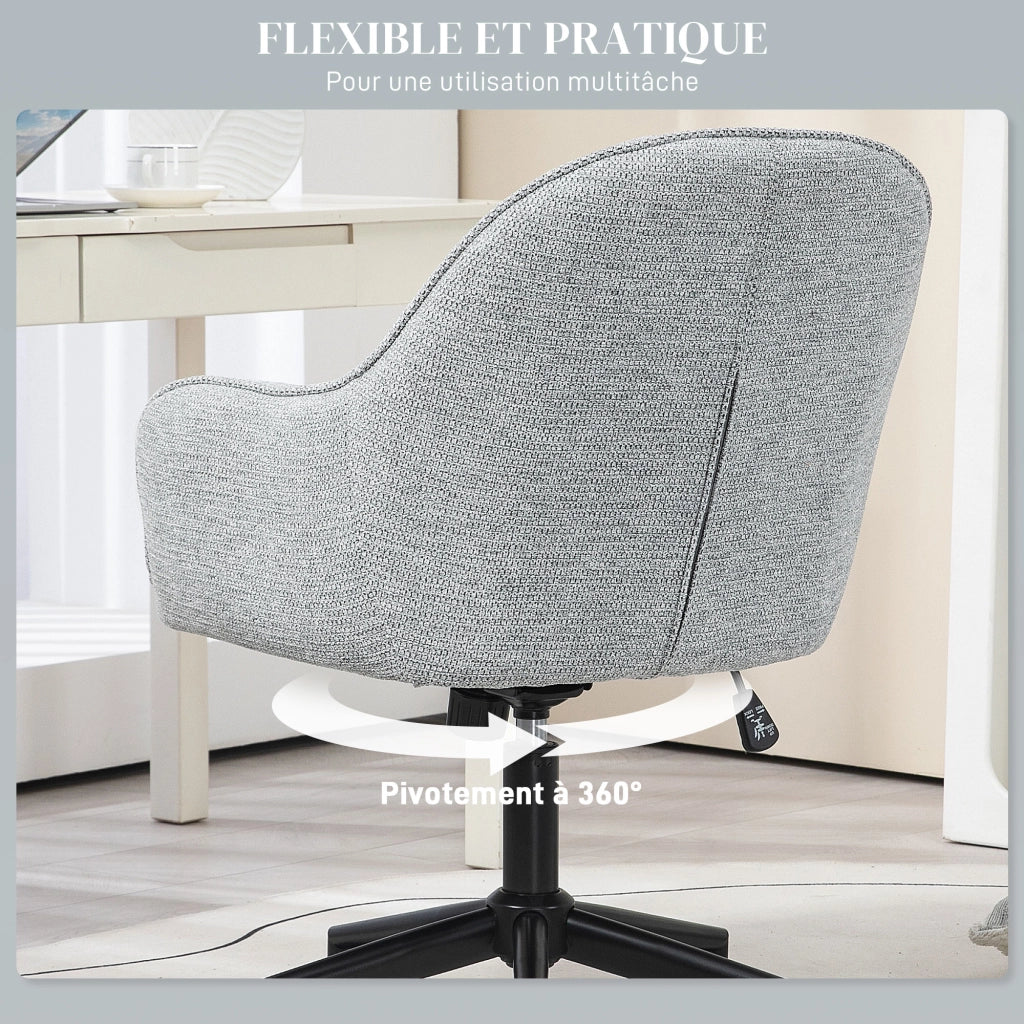 Sedia da ufficio con schienale e seduta imbottite ¨C zephmum ¨C Grigio, Tessuto, Altezza regolabile