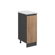 Armadio cucina dispensa alto R-Line Rovere dorato/Antracite 30 cm J-Shape PL Marmo Vicco