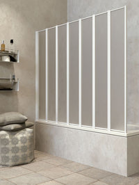 Box Sopravasca a 7 Ante Pieghevoli in Acrilico Effetto Goccia - Made in Italy - Misura: 154-155 x H 140 cm