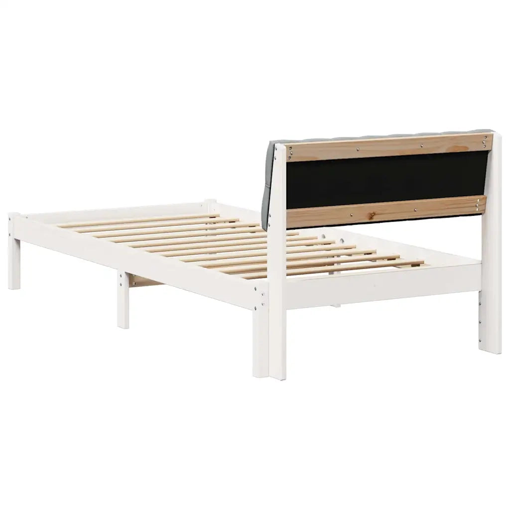 Struttura del Letto Bianco e grigio chiaro 90 x 200 cm