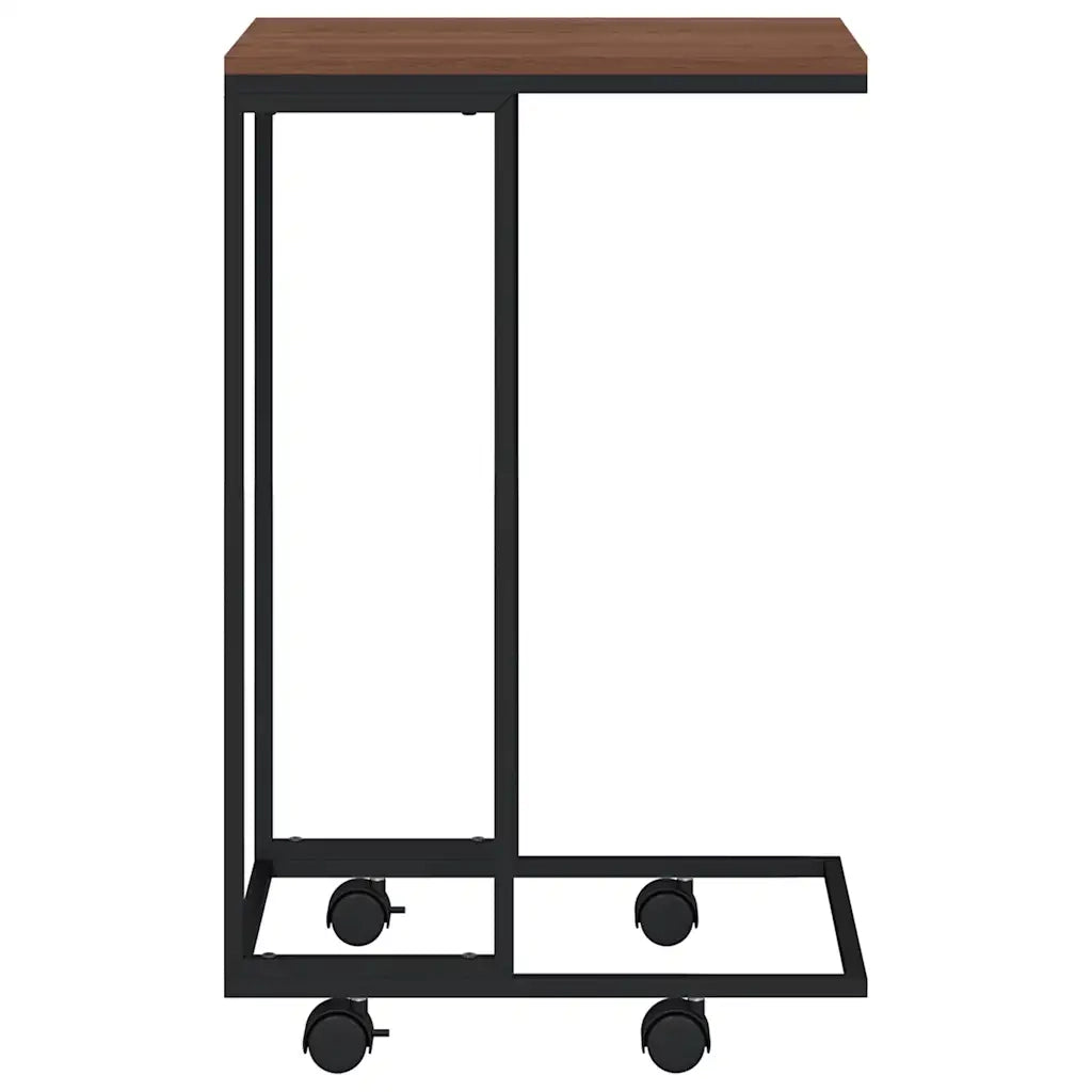 Tavolino con Ruote Nero 40x30x63,5cm in Legno Ingegnerizzato 343096