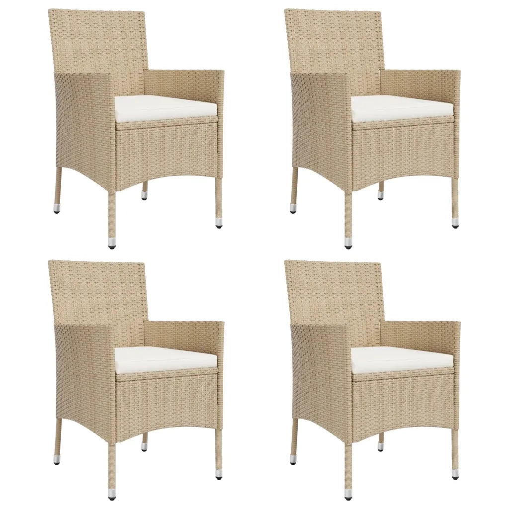 Set da Bistrò da Giardino 5 pz con Cuscini Beige in Polyrattan 3187421