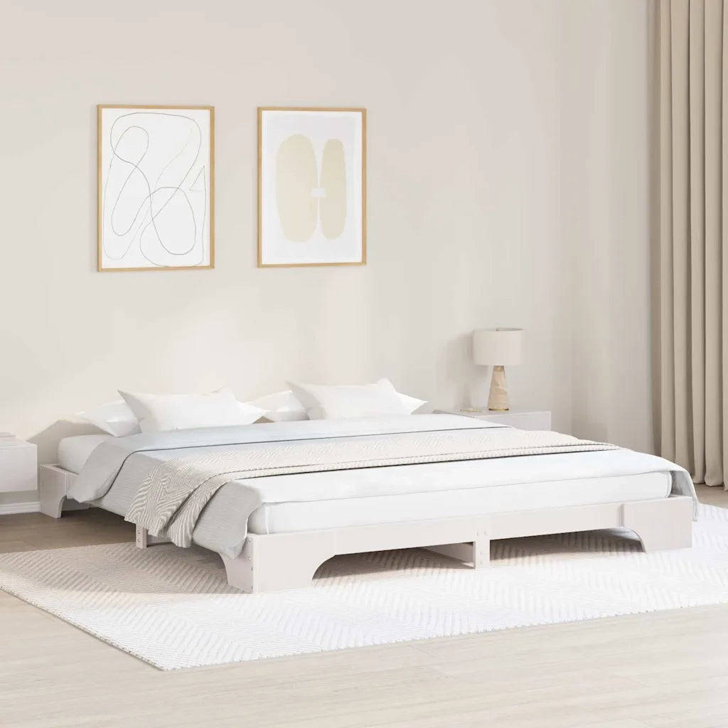 Struttura del letto Bianco 200 x 200 cm Pino massello