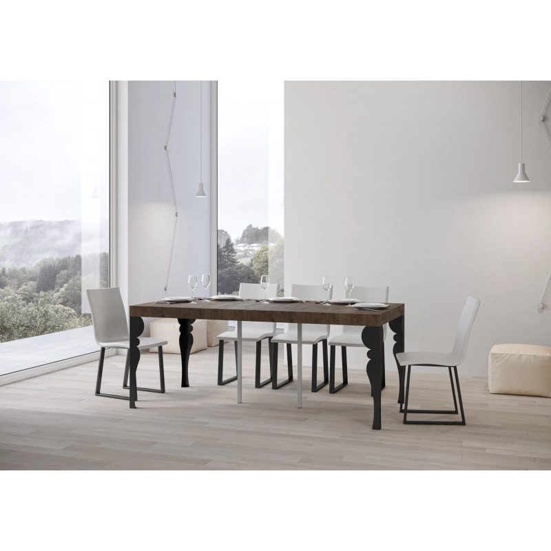 Consolle allungabile 90x40/196 cm Paxon Small Premium telaio Antracite - Noce