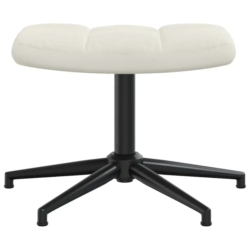 Poltrona Relax con Poggiapiedi Bianco Crema in Velluto 328115