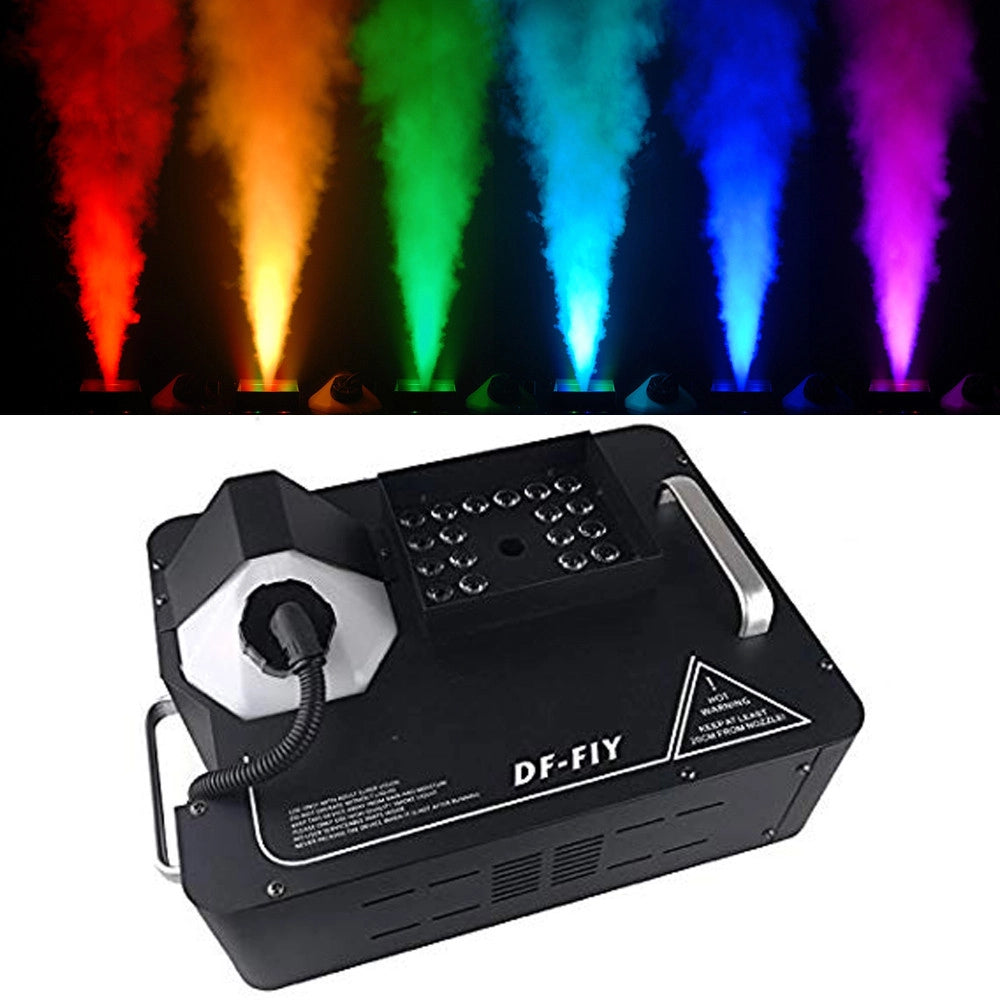 Trade Shop - Macchina Del Fumo Getto Verticale 1500w Con 24 Luci Led Rgb Effetto Geyser Dmx -