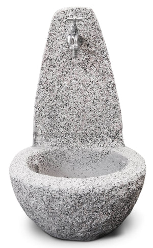 Fontana da Giardino Senza Rubinetto in Cemento Granulato di Marmo Cuneo Bianco/Nero