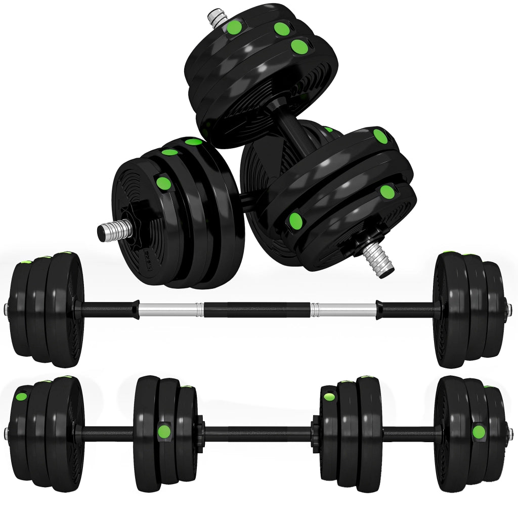 Set di manubri 2 in 1 ¨C zephmum ¨C 25 kg, Nero/Verde