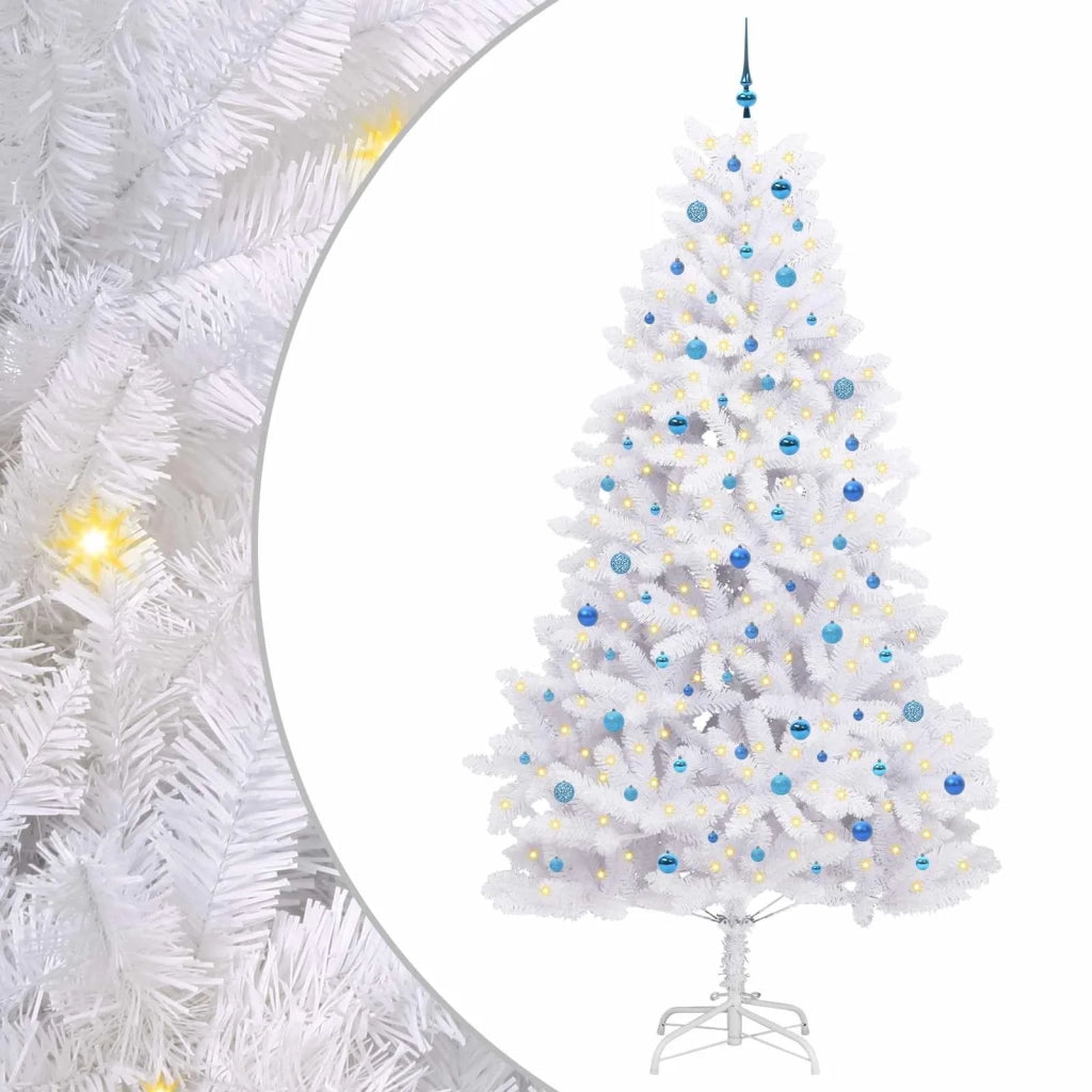 Albero di Natale Artificiale con Rami Pieghevoli Bianco 270 cm