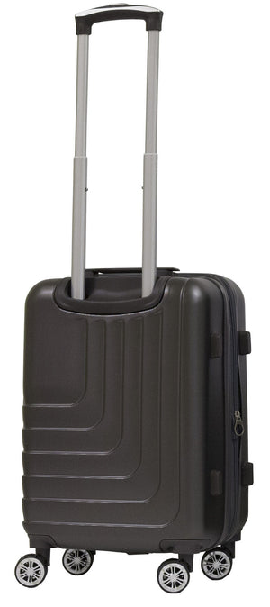 Set 2 Valigie Trolley Rigide in ABS 4 Ruote TSA Ravizzoni Titanio Grigie