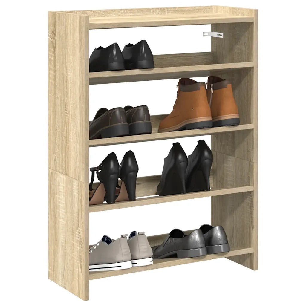 Scarpiera-Scaffale per scarpe Rovere Sonoma 60x25x81 cm in Legno Multistrato