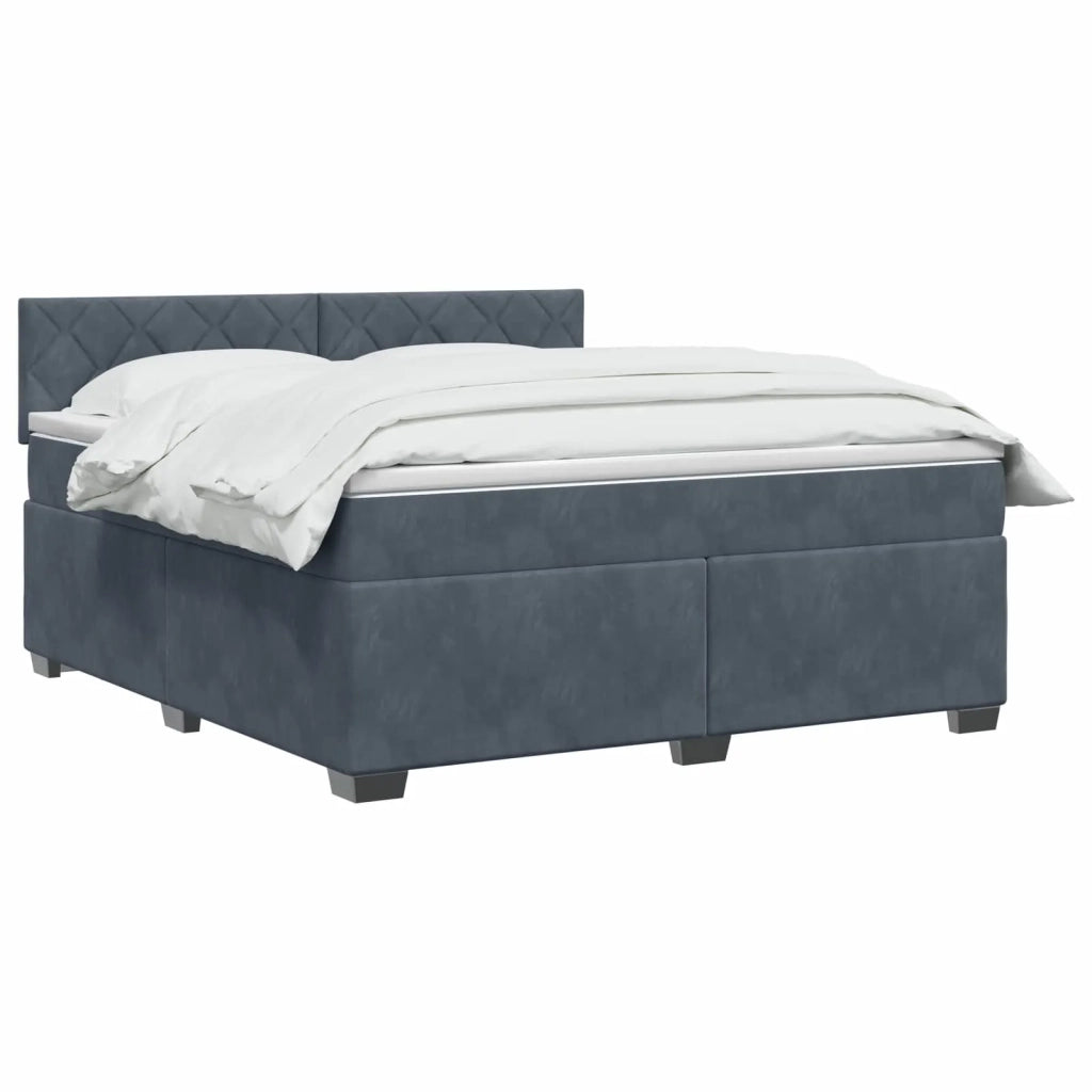 Letto box spring con materasso Grigio Scuro 140 x 190 cm 3450717