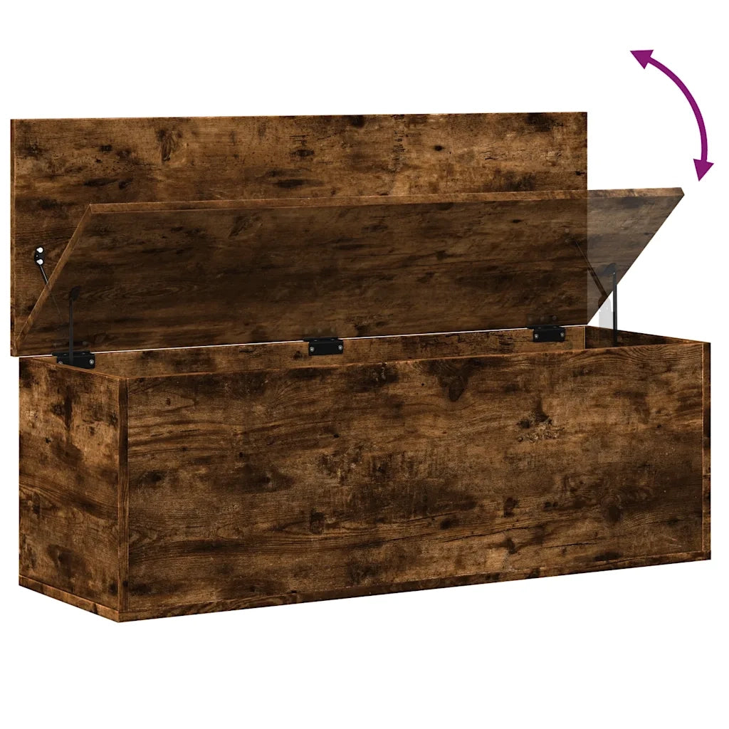 vidaXL Contenitore Portaoggetti Rovere Fumo 102x35x35 cm in Truciolato