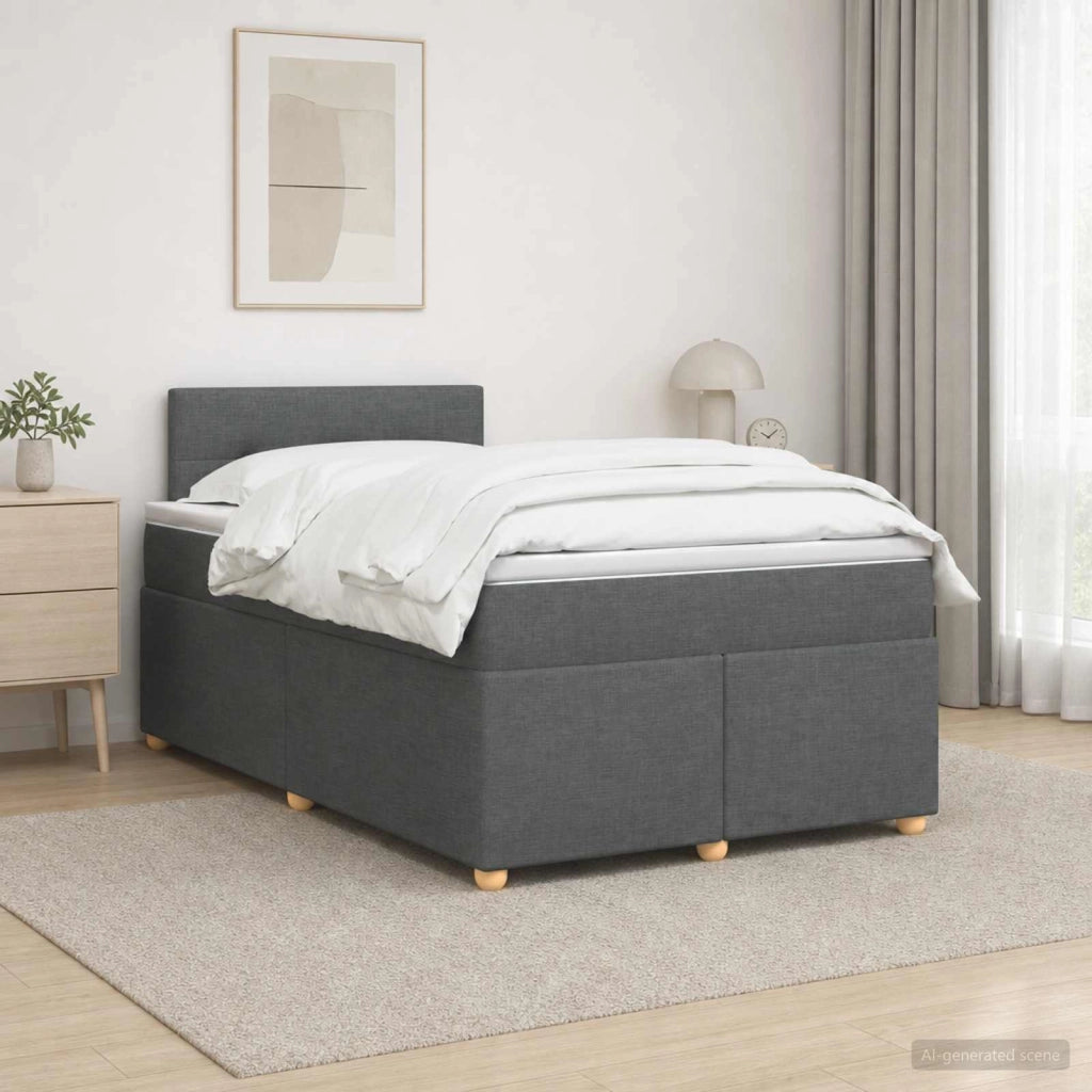 Letto box spring con materasso Grigio Scuro 120 x 200 cm 3450931