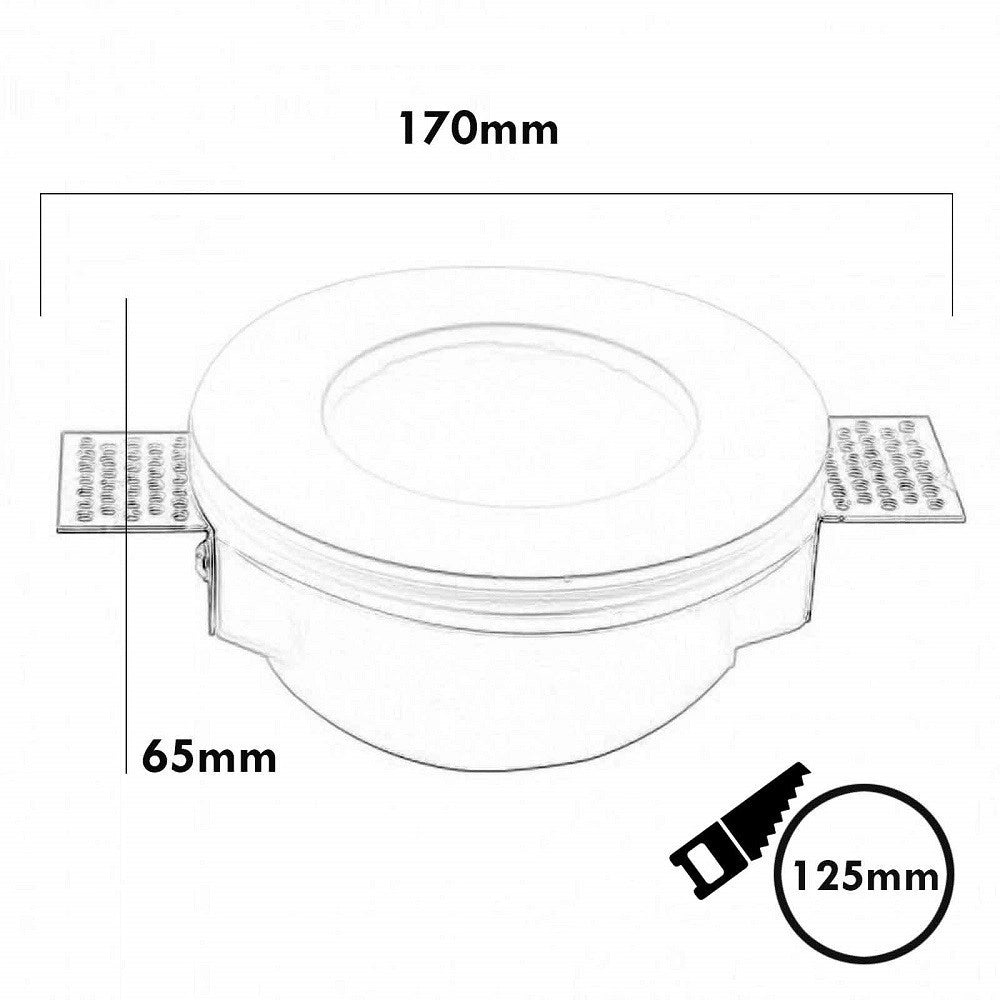 Trade Shop - Faretto Smart Gesso Tondo Led Gu10 Wifi Luce Incasso Rgb Cct Alexa Google 125mm -