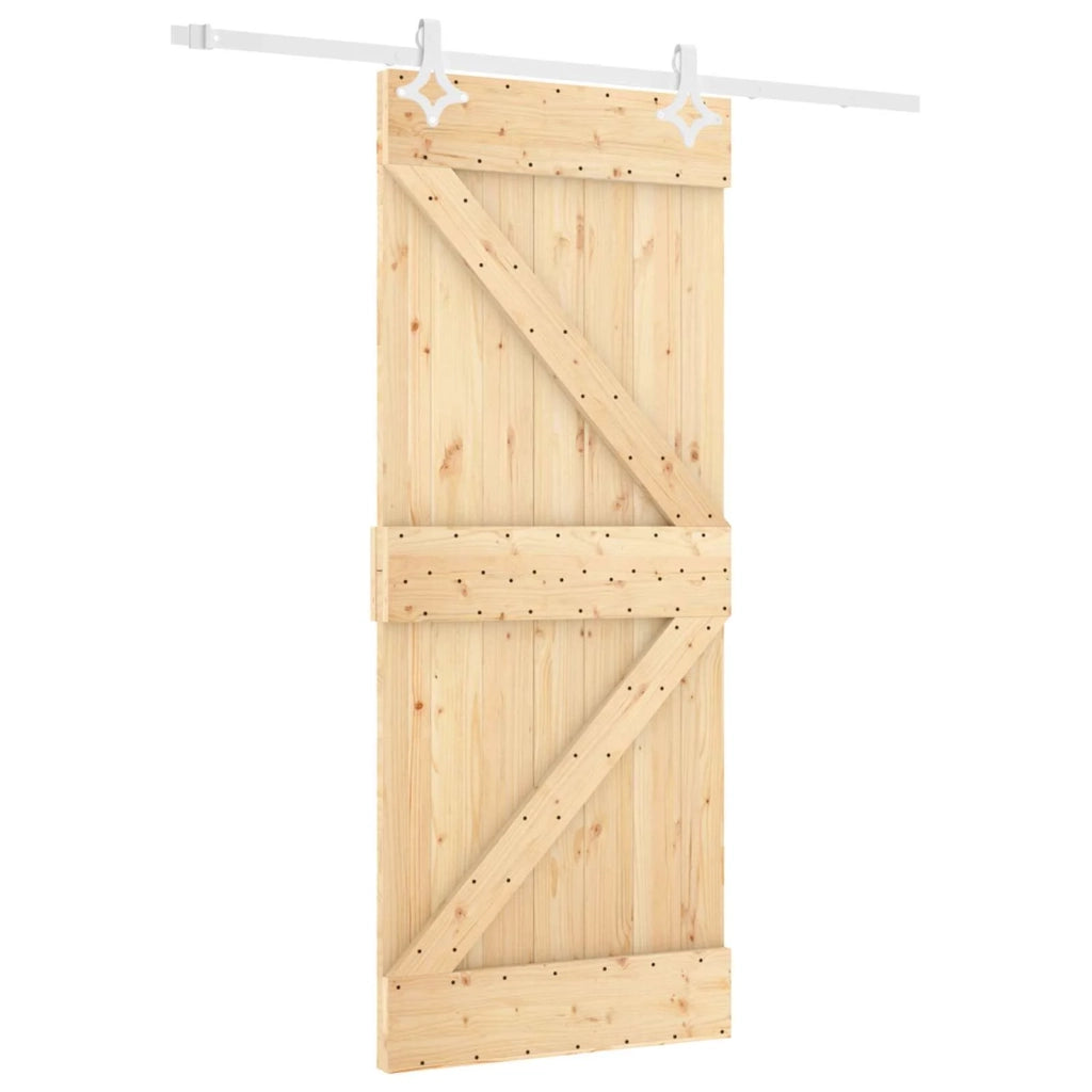 Porta scorrevole Naturale e Bianco 80 x 210 cm