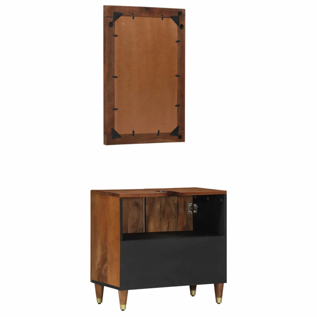 Set di Armadi da Bagno Montaggio a parete 2 pcs Marrone miele 3310147
