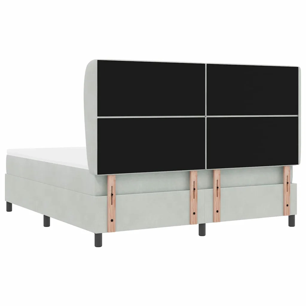 Letto a molle con materasso Grigio chiaro 200 x 180 cm Velluto 3340886