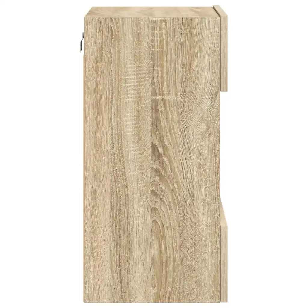 Mobili da parete con luci LED per TV 2pz | Armadietto TV | Mobile Porta TV Rovere Sonoma 40x30x60,5 cm