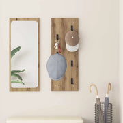 vidaXL Appendiabiti a muro rovere artigianale 30 x 1.5 x 80 cm