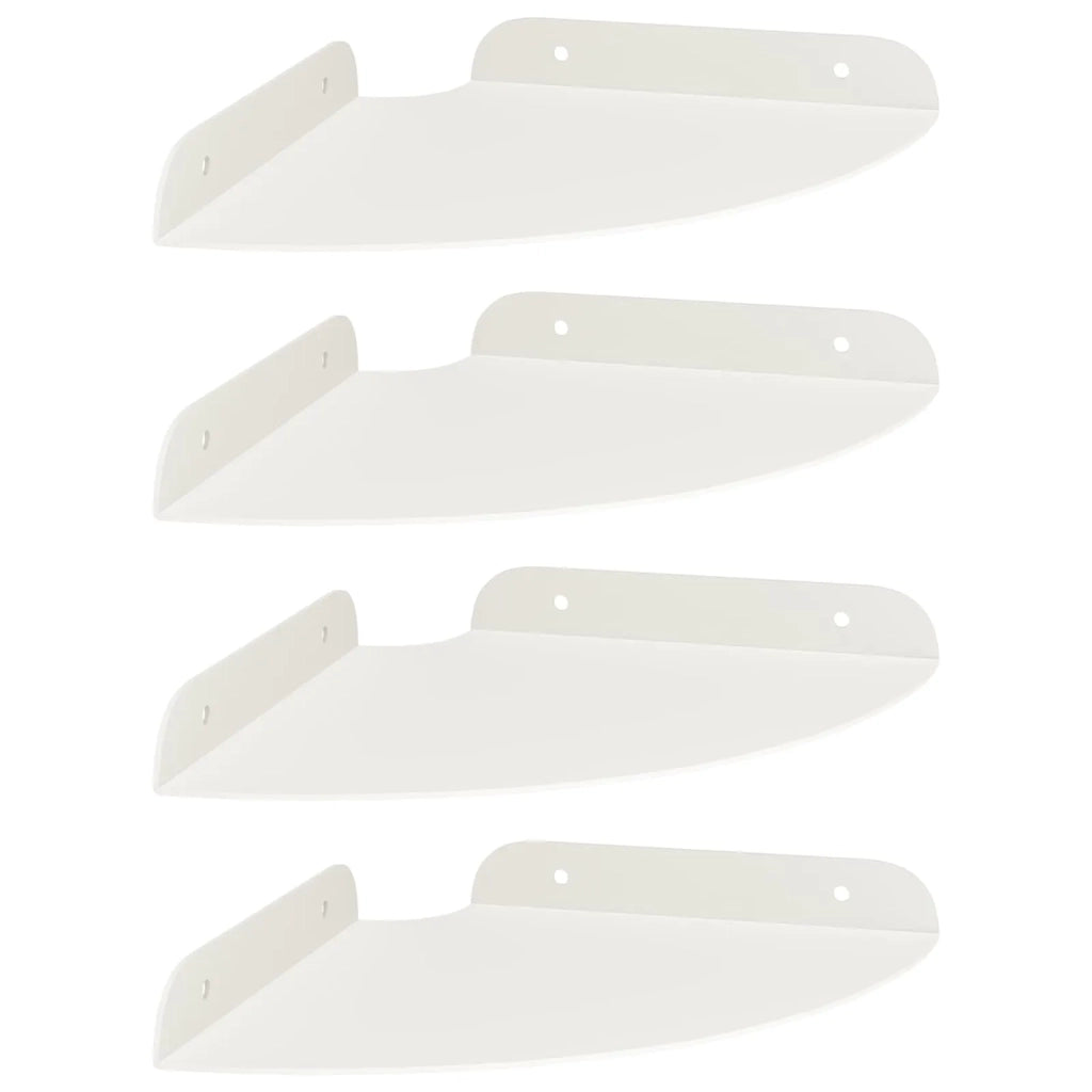Mensola sospesa con lo scaffale 4 pcs Bianco 18 x 18 x 2 cm 8004097