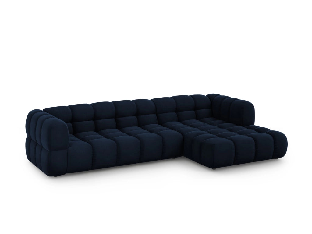 Cosmopolitan Design - Divano angolare modulare destro "Sky" 4 posti in velluto blu reale 