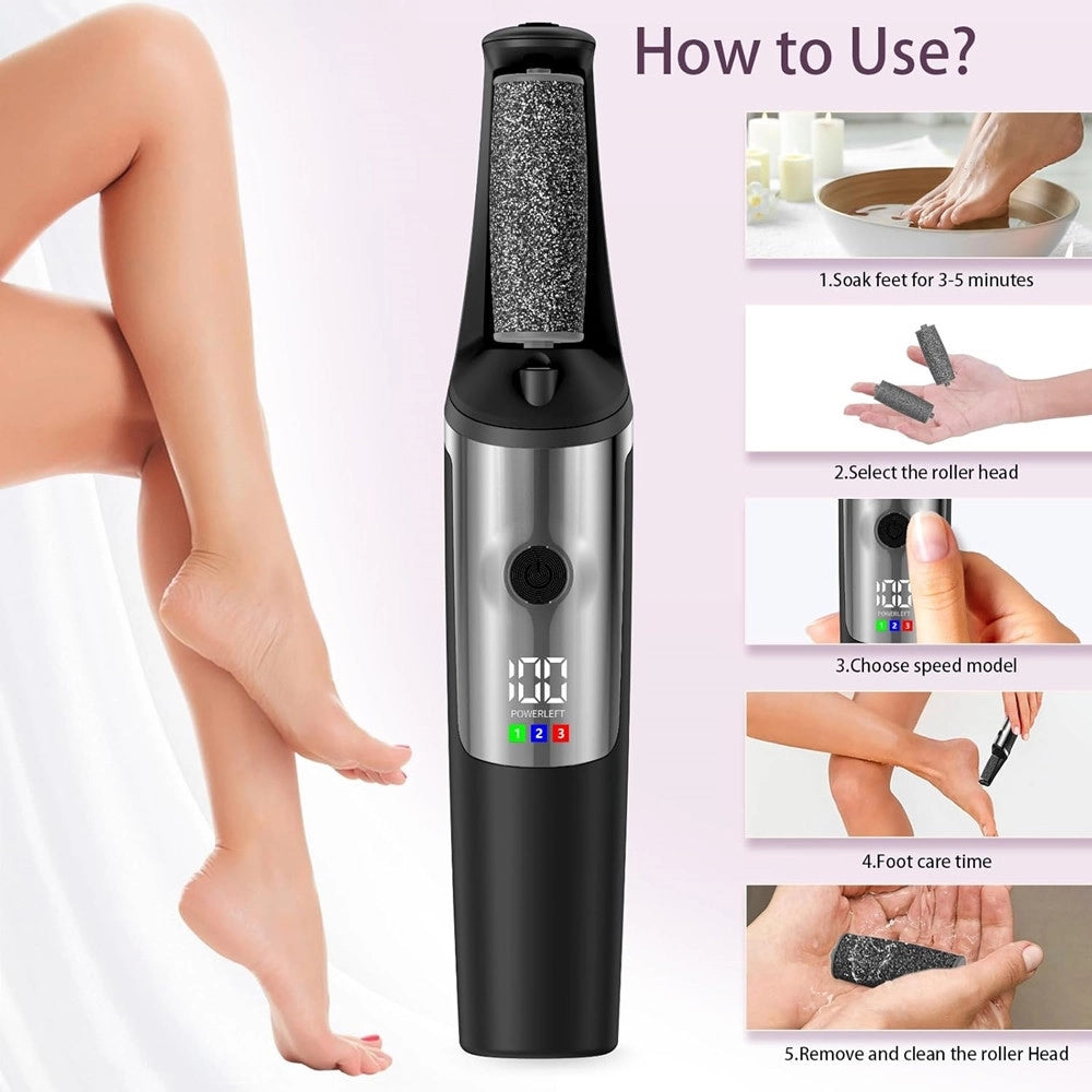 Trade Shop - Bacchetta 3in1 Rimuovi Calli Elettrico Lima Ricaricabile Strumenti Per Pedicure Manicure -