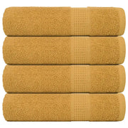 Asciugamani da Bagno 4 pz Oro 100x150 cm 360 g/mÂ² 100% Cotone