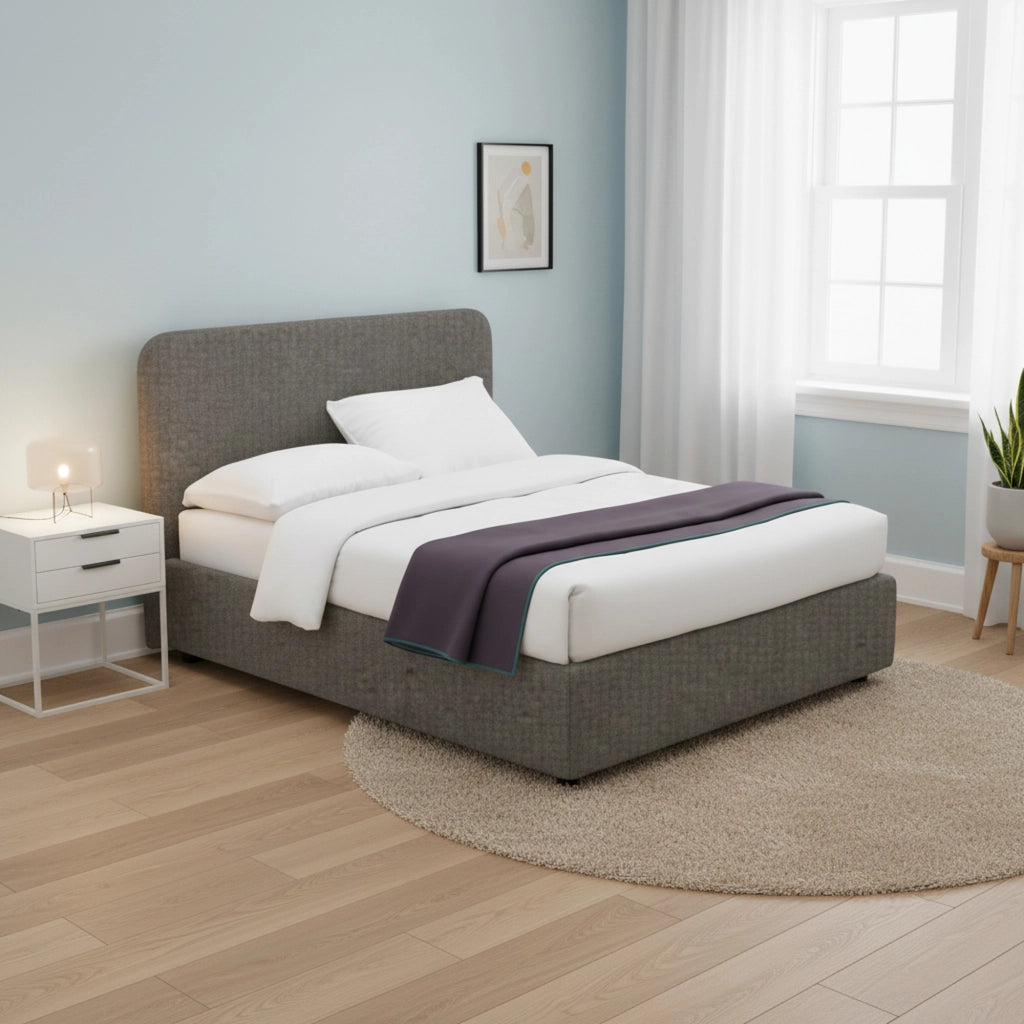 Reading, Letto Singolo Sfoderabile Made in Italy, Grigio Tortora