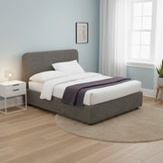 Reading, Letto Singolo Sfoderabile Made in Italy, Grigio Tortora