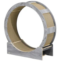 Ruota per Gatti 91 cm con Freno, Tappetino Tiragraffi, Noce