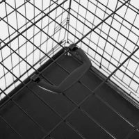 Gabbia Trasportino in Acciaio per Animali Pieghevole, 106×71×76cm, Nero