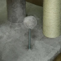 Albero per gatti albero per arrampicarsi per gatti multi-accessori tiragraffi 4 piattaforme 1 nicchia 1 cestino altezza 146 cm grigio