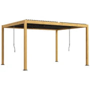 Pergola 3 x 4 m Bioclimatica con Lamelle Orientabili, Design Contemporaneo, in Alluminio, Nero e Naturale