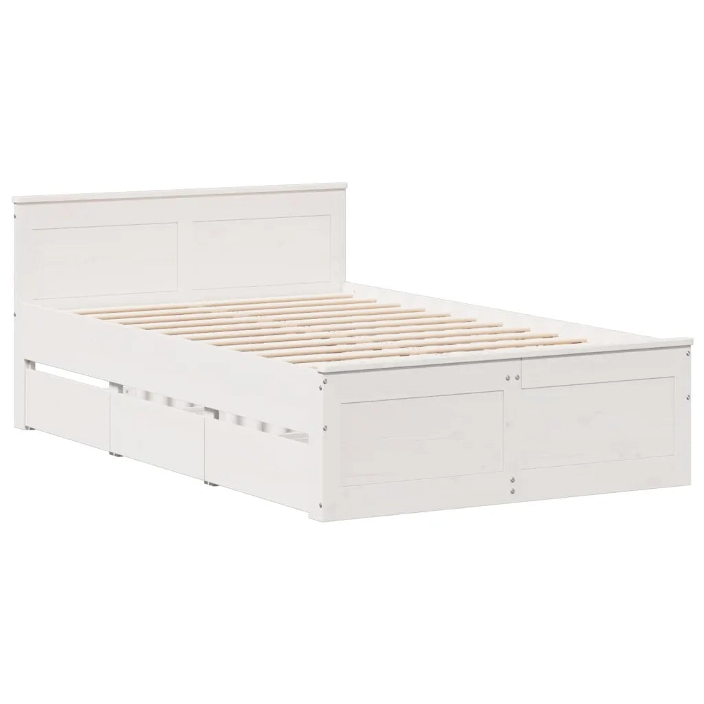 vidaXL Giroletto senza Materasso con Testata Bianco 120x200 cm Pino