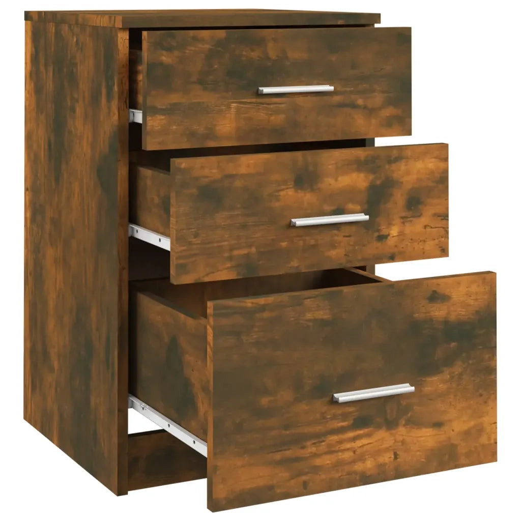 Comodino | Armadio da Notte | Mobiletto da notte Rovere Fumo 40x40x63 cm in Legno Multistrato