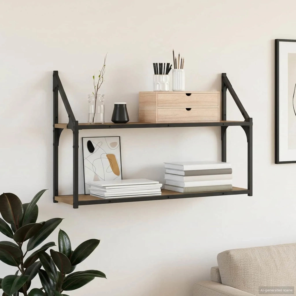Scaffale da parete A parete Rovere artigianale 80 x 21 x 51 cm 8010899