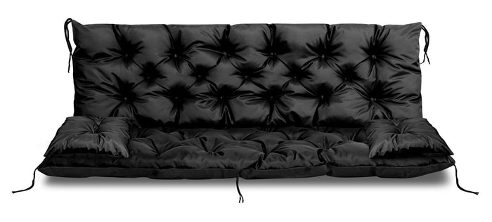 AIO FACTORY Set di cuscini da giardino 120x60x50 cm impermeabili neri