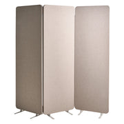 Divisorio a 3 pannelli in tessuto beige per ufficio, parete divisoria, riduzione del rumore