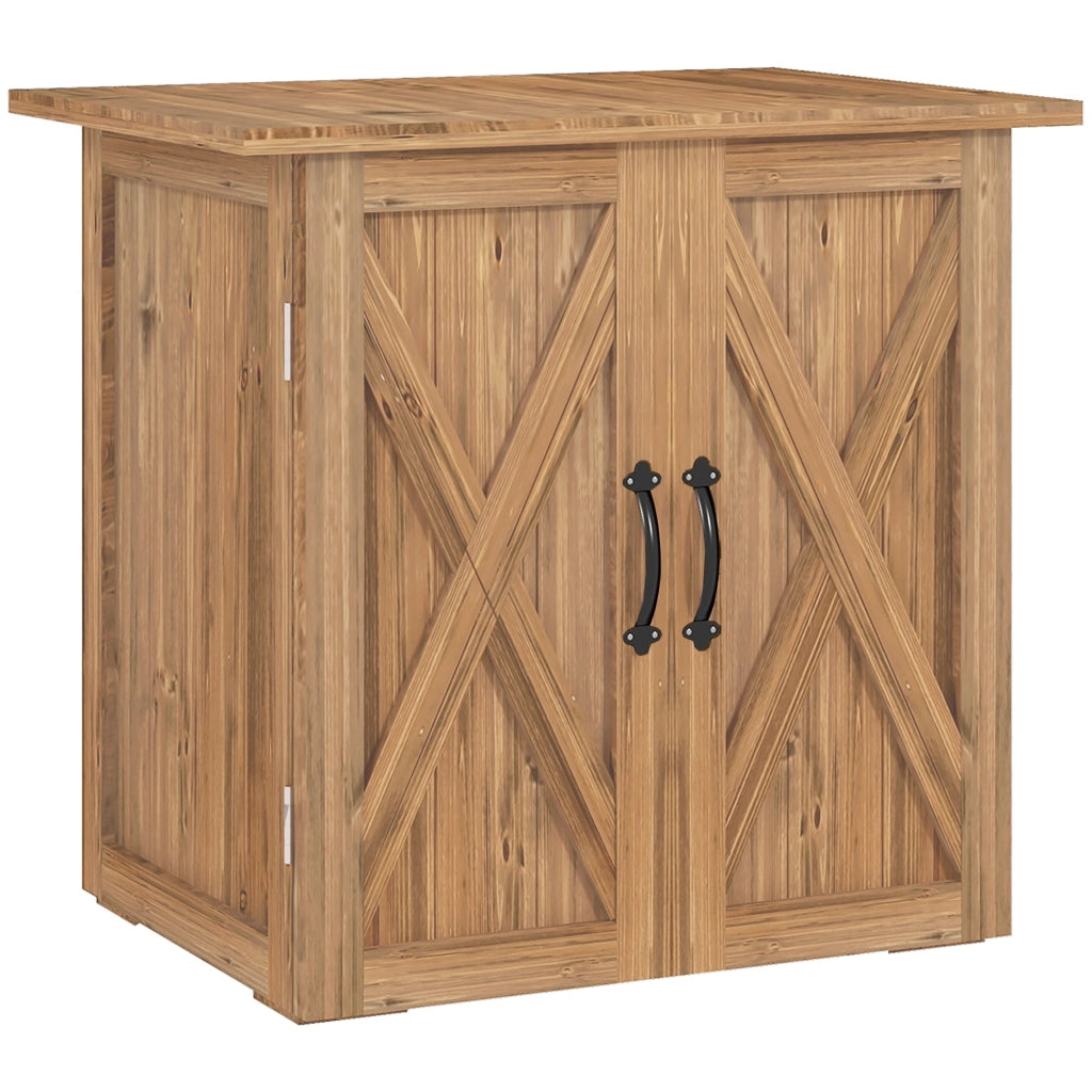 Casetta da Giardino in Legno a 2 Ante con Maniglie ¨C zephmum ¨C Marrone 77x55x72 cm
