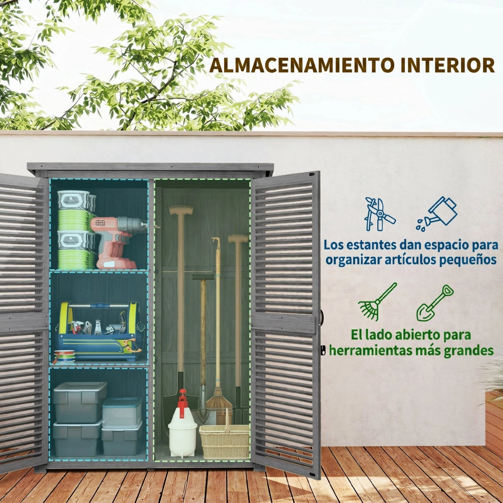 Armadio da Giardino ¨C zephmum ¨C Grigio 127x65x168 cm