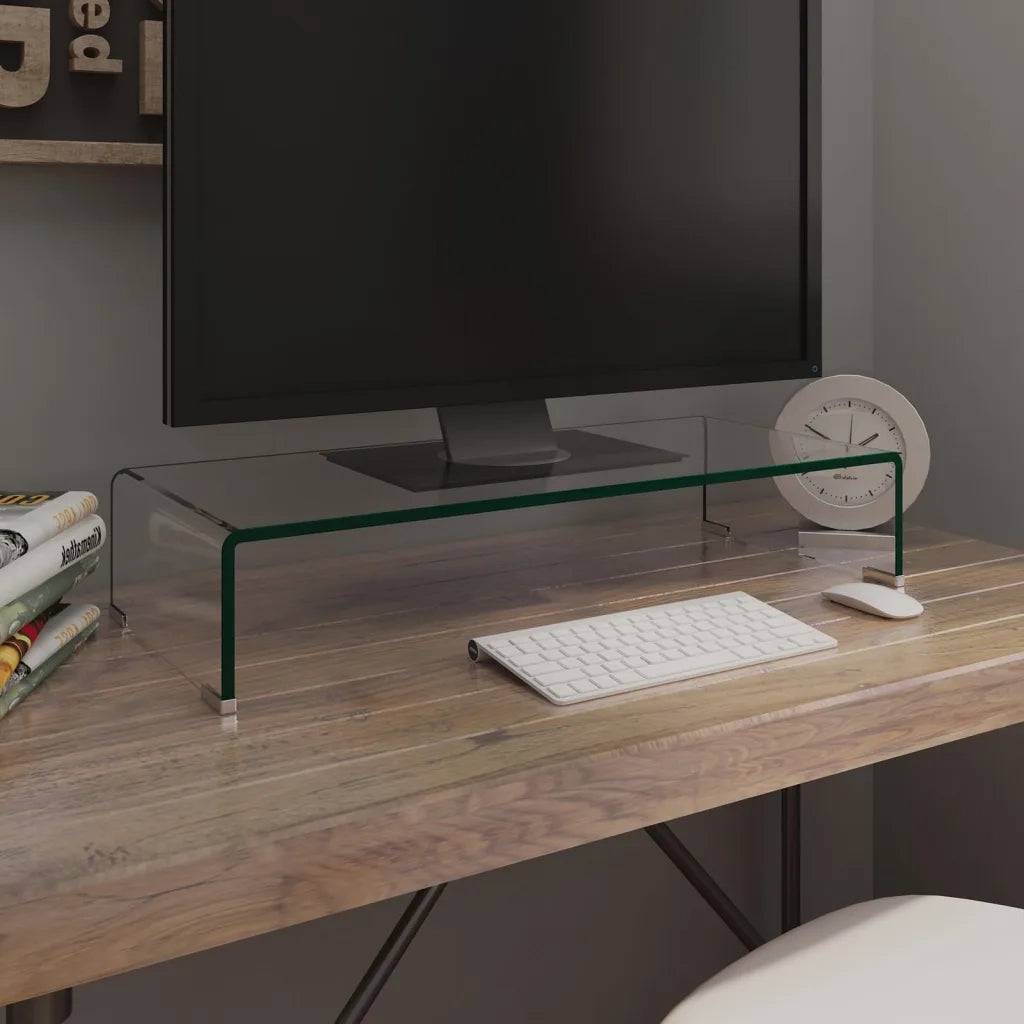 Mobile/Rialzo Porta TV in Vetro Trasparente 70x30x13 cm 244128