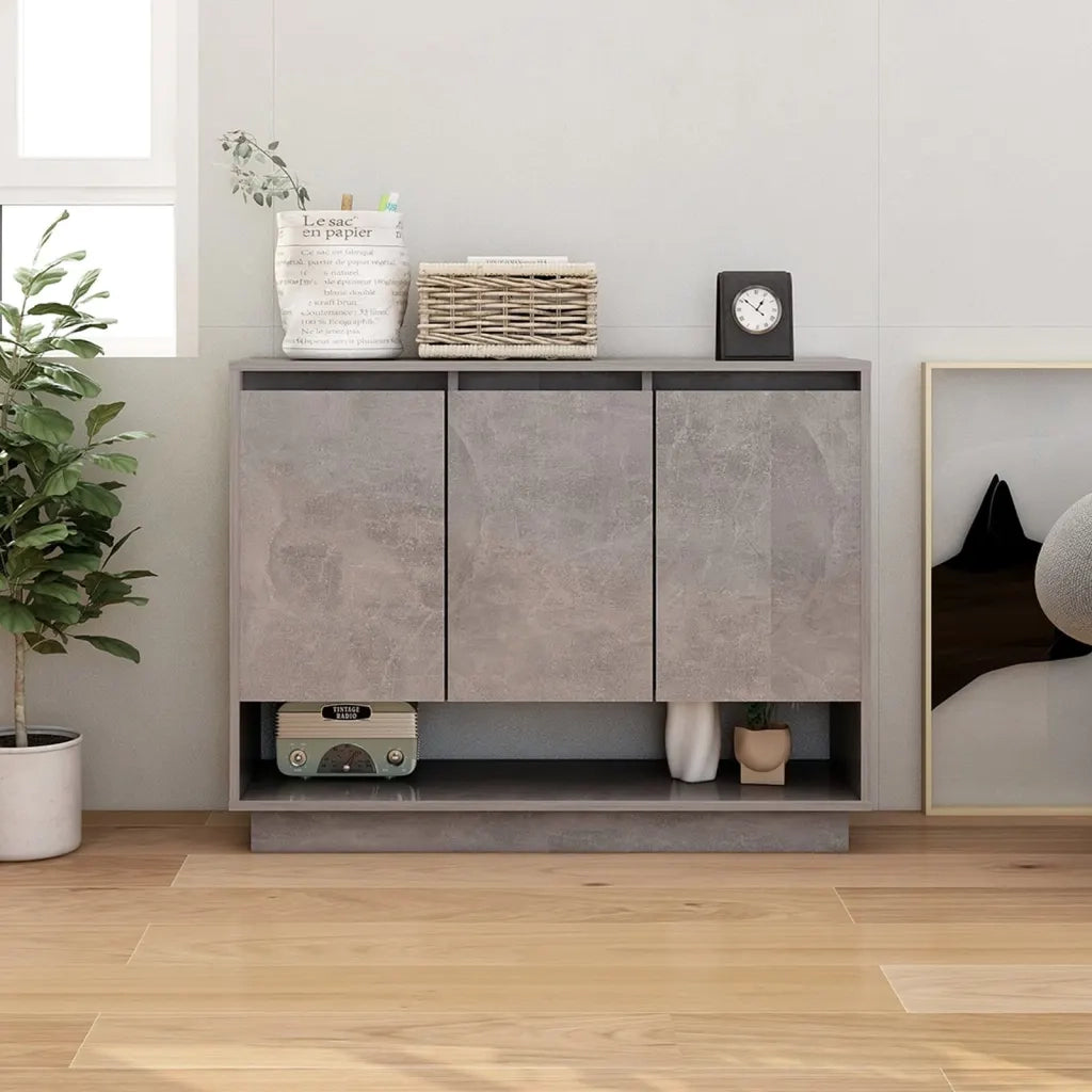 Credenza Grigio Cemento 97x31x75 cm in Truciolato cod mxl 7711