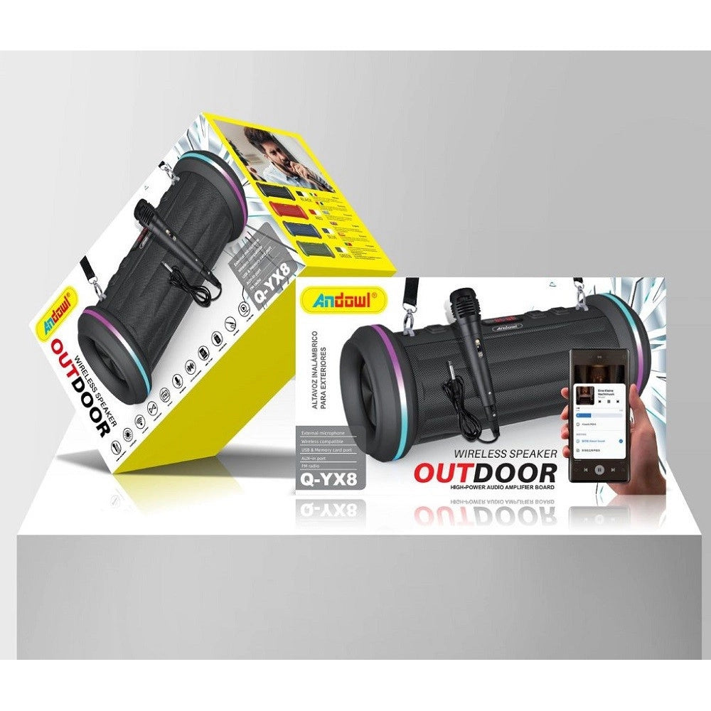 Trade Shop - Altoparlante Bluetooth Portatile Microfono Radio Tws Usb Funzione Karaoke Q-yx8 -