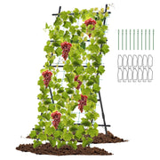 Traliccio da giardino alto 187cm per piante rampicanti-Supporto verticale per piante con rete pali in metallo Nero