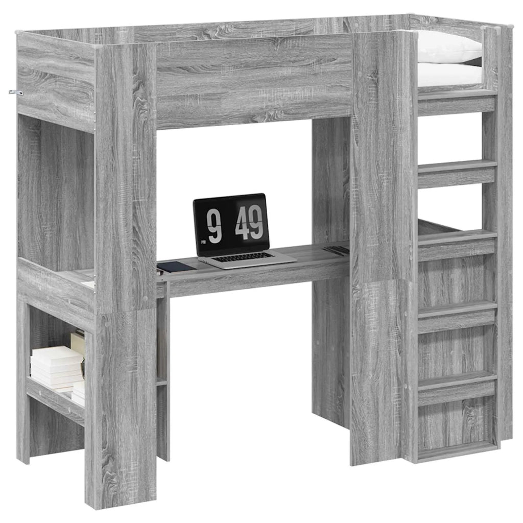 Struttura letto a castello con scrivania Grigio Sonoma 3410432