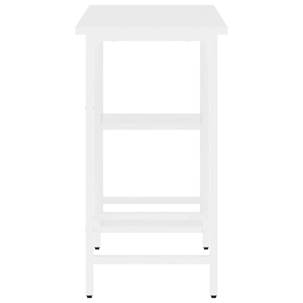 Scrivania per computer postazione di lavoro mobile per computer studio per computer 80 x 40 x 72 cm MDF e metallo bianco 02_0023716